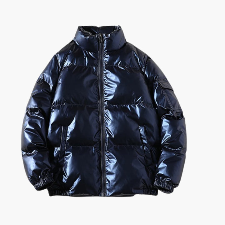 Herren-Steppjacke mit Reißverschluss und Stehkragen