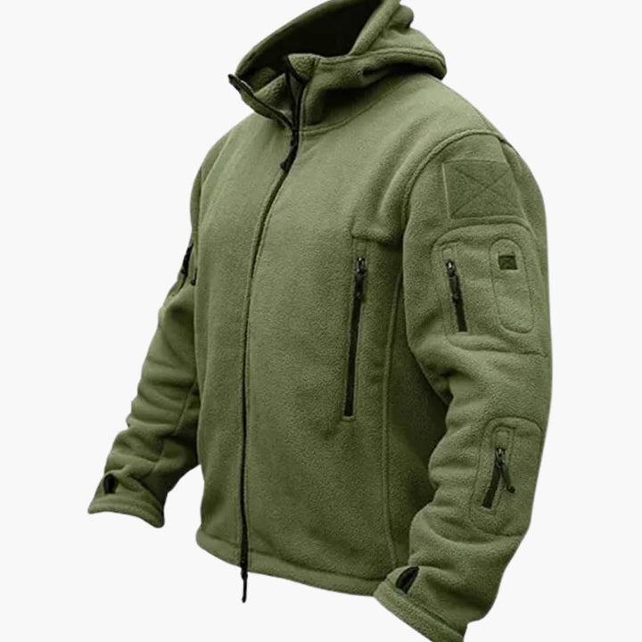 Herren-Taktische Fleecejacke mit Kapuze und Reißverschlusstaschen