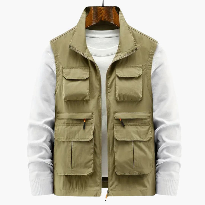 Herren Utility Weste mit Reißverschluss und mehreren Taschen