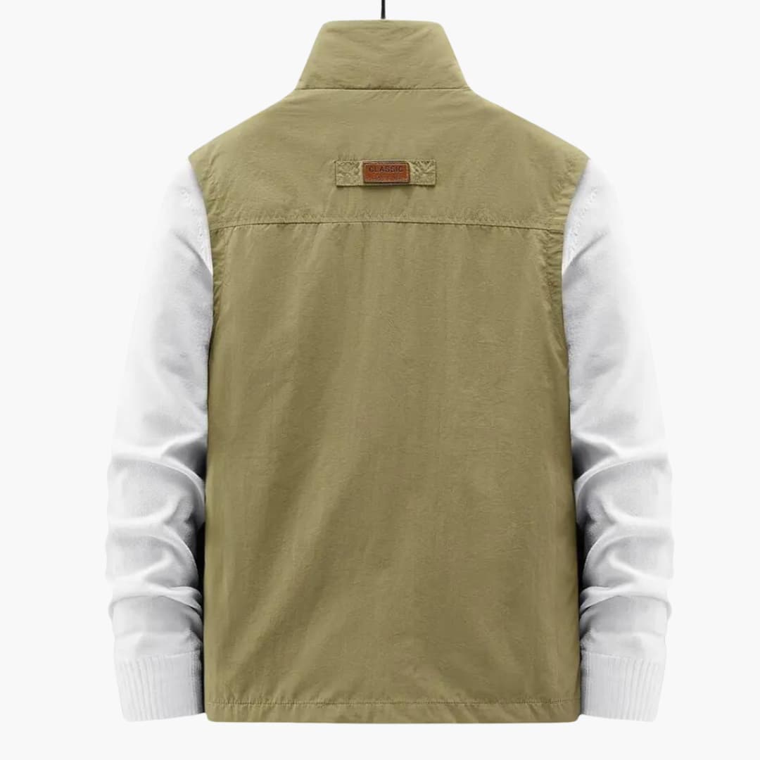 Herren Utility Weste mit Reißverschluss und mehreren Taschen