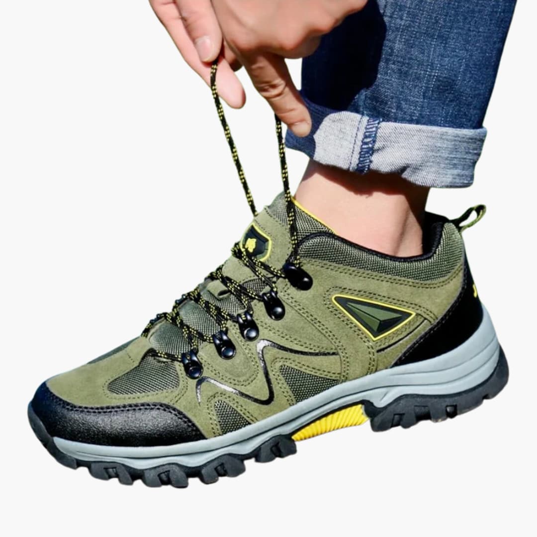 Herren-Wanderschuhe mit Schnürverschluss und strukturierter Außensohle