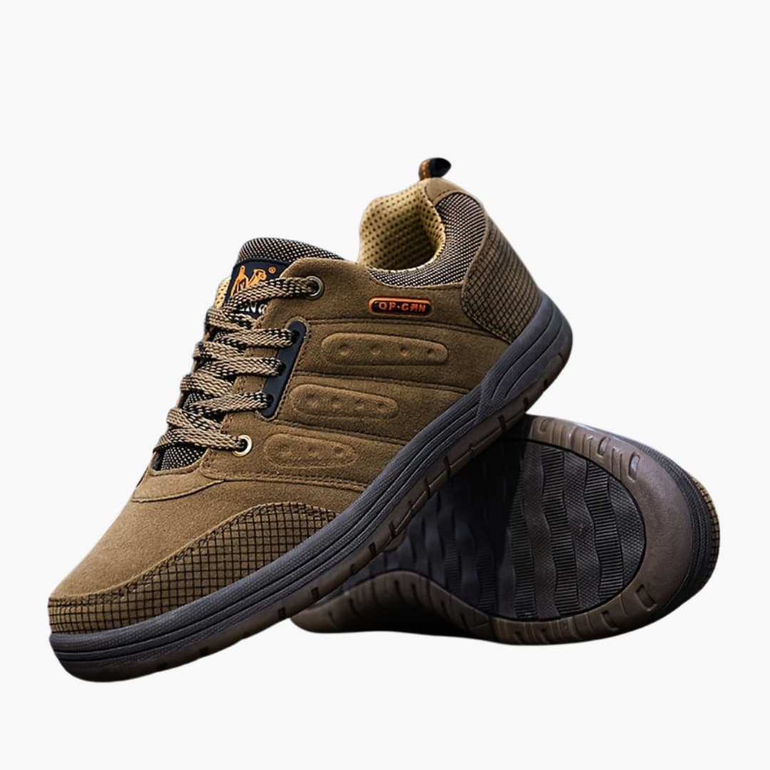 Herren-Wanderschuhe mit Schnürverschluss und strukturierter Außensohle