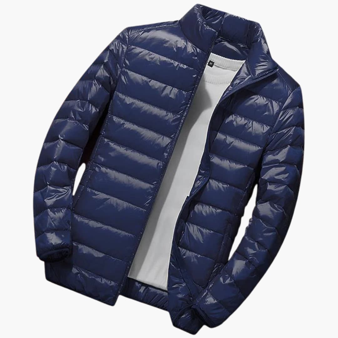Herren-Winterjacke mit Kapuze und Steppdesign