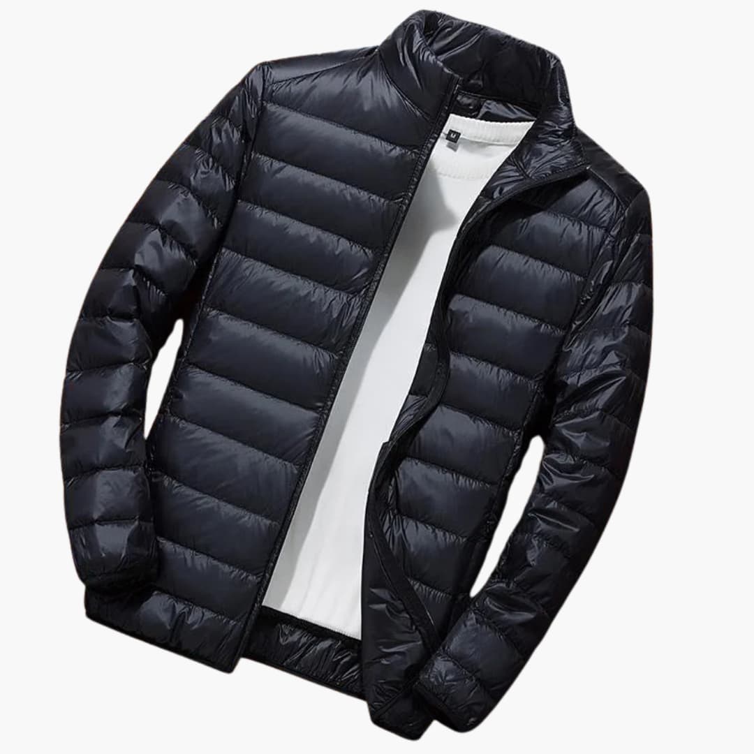 Herren-Winterjacke mit Kapuze und Steppdesign