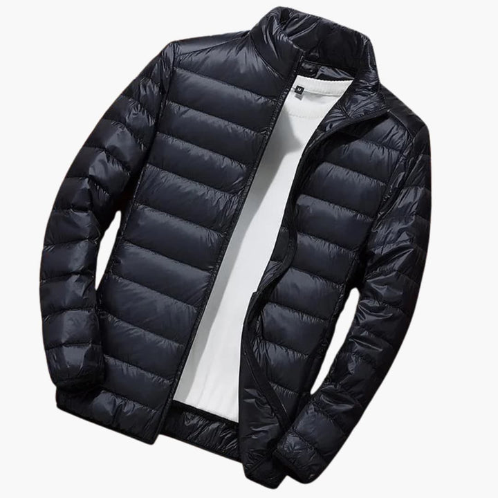 Herren-Winterjacke mit Kapuze und Steppdesign