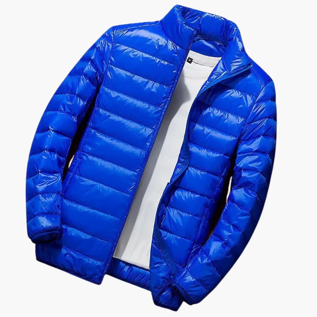 Herren-Winterjacke mit Kapuze und Steppdesign