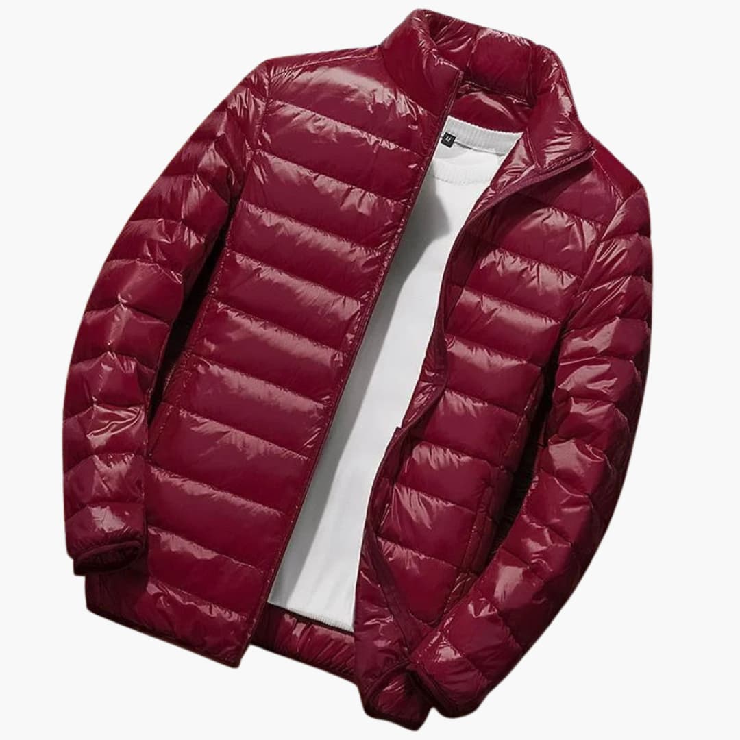 Herren-Winterjacke mit Kapuze und Steppdesign