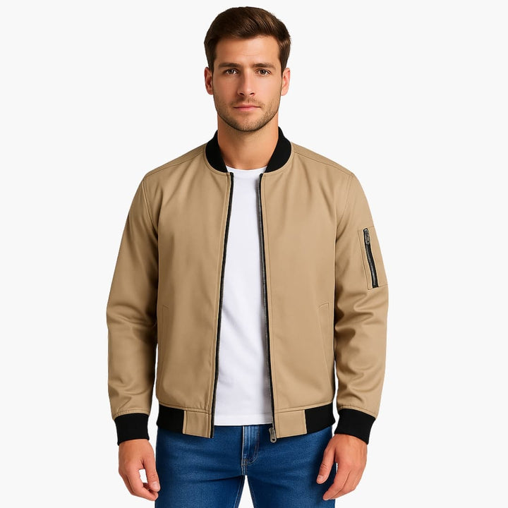 Herren Bomberjacke mit Reißverschluss und Rippbund
