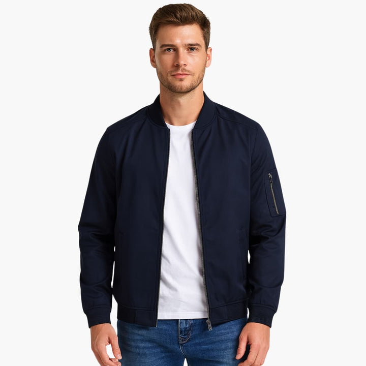 Herren Bomberjacke mit Reißverschluss und Rippbund