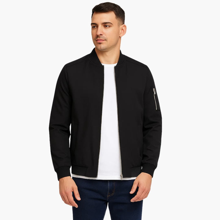 Herren Bomberjacke mit Reißverschluss und Rippbund