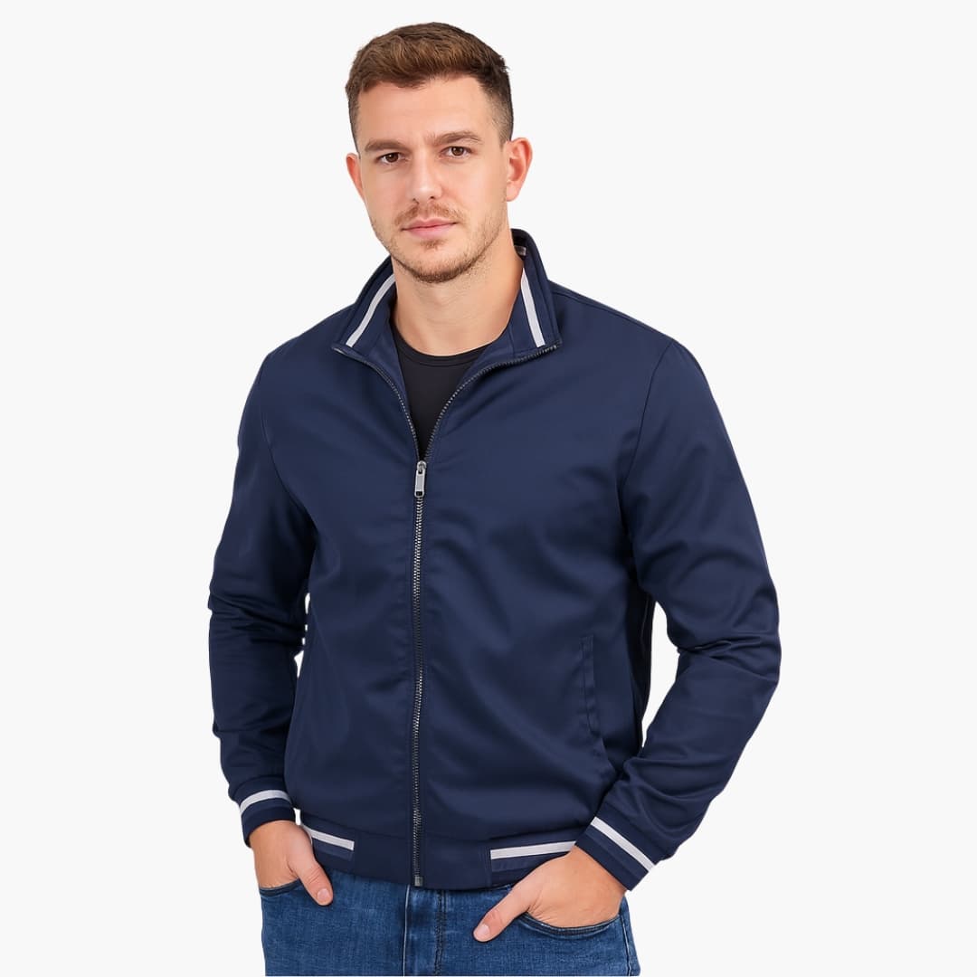 Herren Bomberjacke mit Gestreiften Details