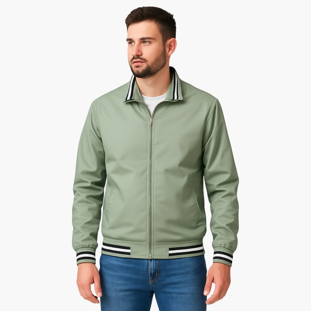 Herren Bomberjacke mit Gestreiften Details