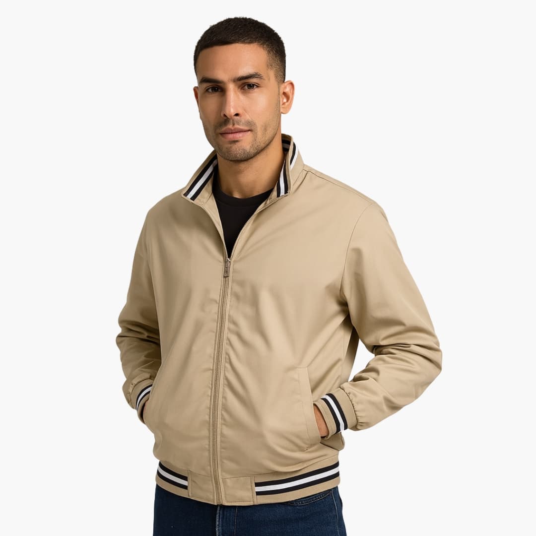 Herren Bomberjacke mit Gestreiften Details