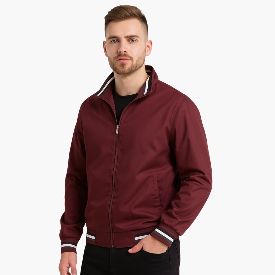 Herren Bomberjacke mit Gestreiften Details