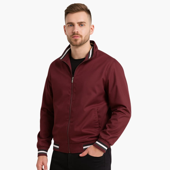Herren Bomberjacke mit Gestreiften Details
