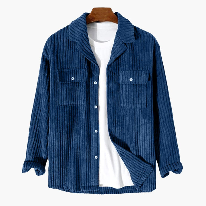 Herren Cord Overshirt mit Knopfleiste und langen Ärmeln