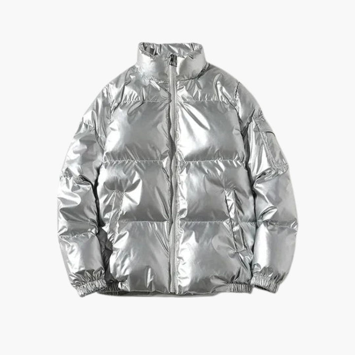 Herren Daunenjacke mit Reißverschluss und langen Ärmeln