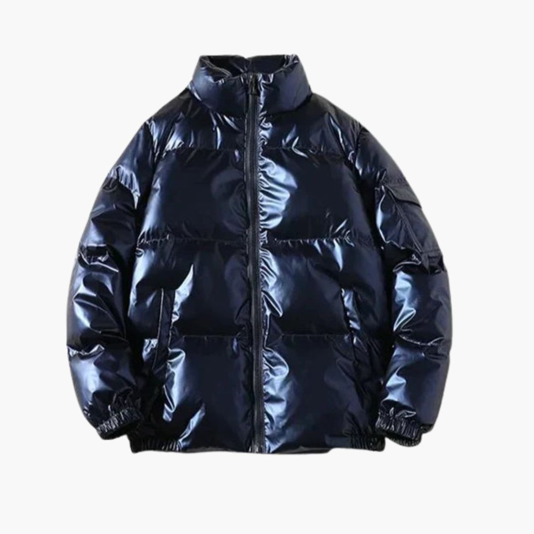 Herren Daunenjacke mit Reißverschluss und langen Ärmeln