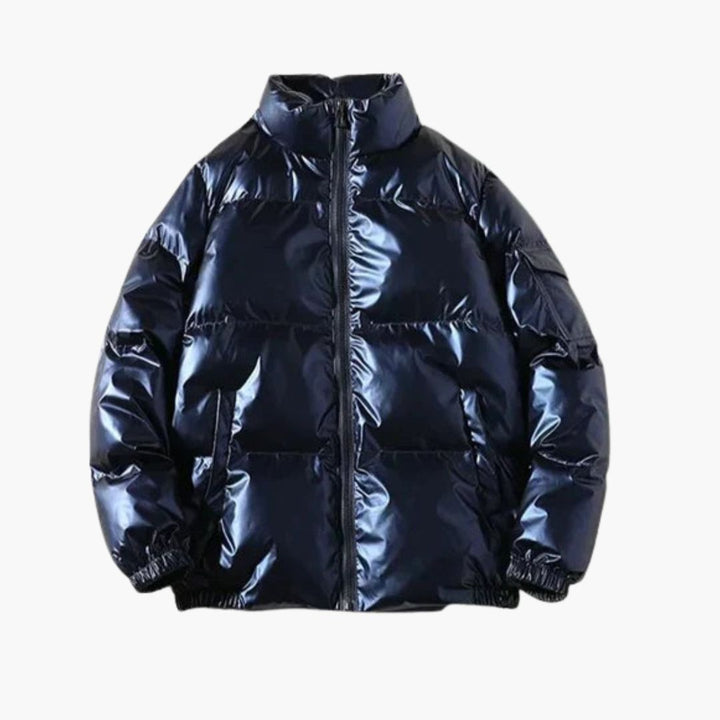 Herren Daunenjacke mit Reißverschluss und langen Ärmeln