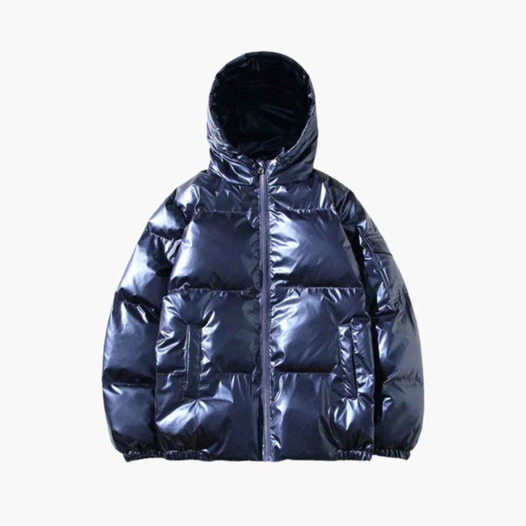 Herren Daunenjacke mit Reißverschluss und langen Ärmeln