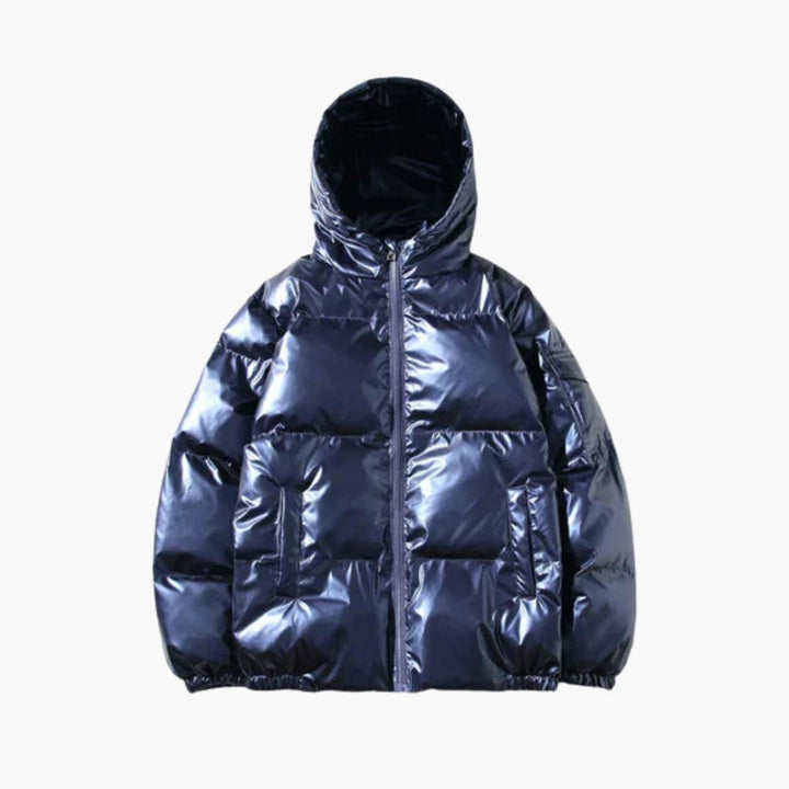 Herren Daunenjacke mit Reißverschluss und langen Ärmeln