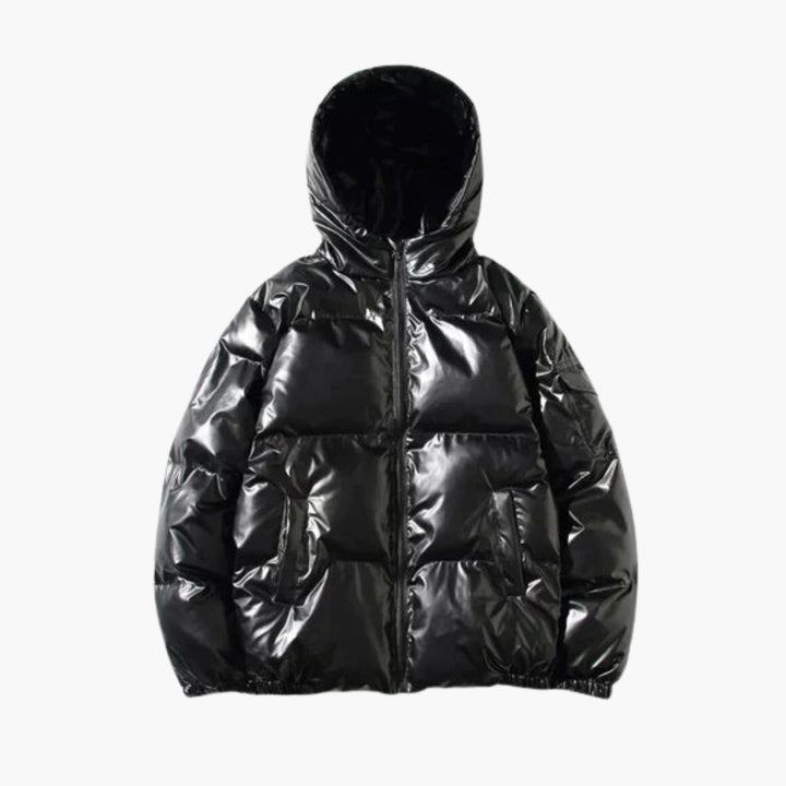Herren Daunenjacke mit Reißverschluss und langen Ärmeln