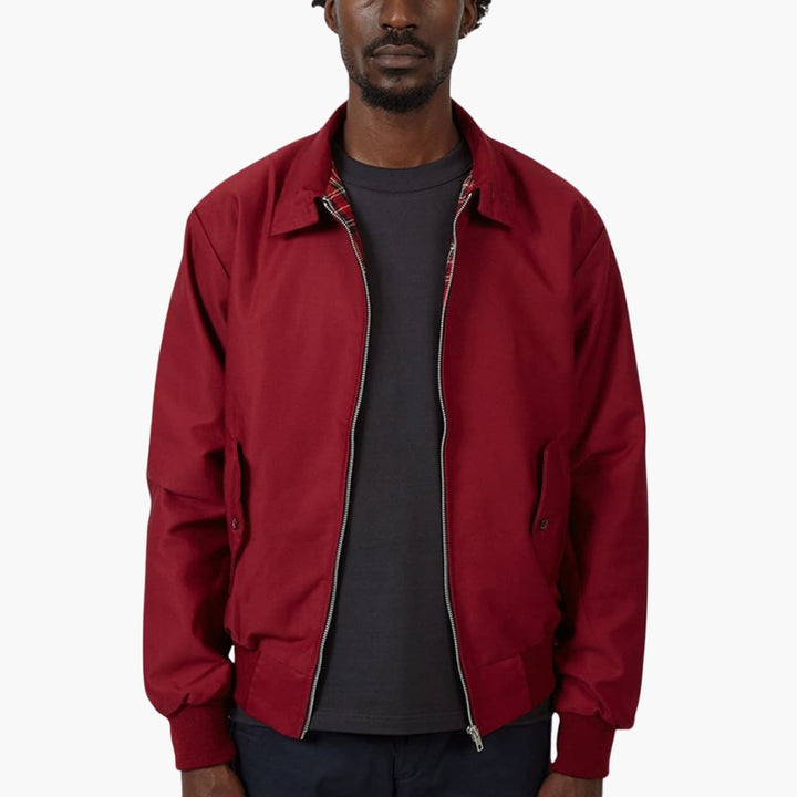 Klassische Herren Winterjacke mit geripptem Saum und Kragen