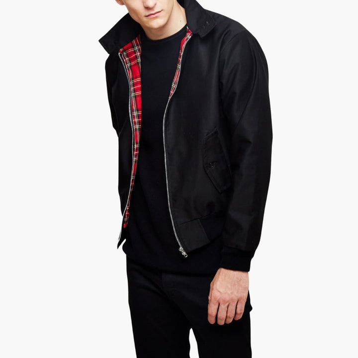 Klassische Herren Winterjacke mit geripptem Saum und Kragen