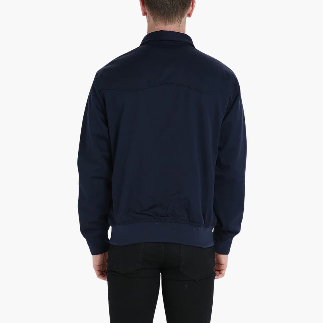 Klassische Herren Winterjacke mit geripptem Saum und Kragen