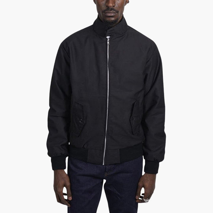 Klassische Herren Winterjacke mit geripptem Saum und Kragen