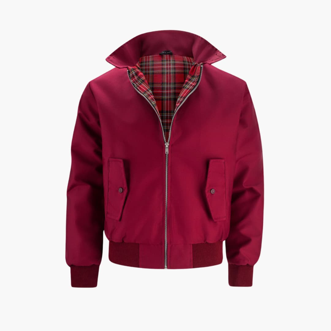 Klassische Herren Winterjacke mit geripptem Saum und Kragen