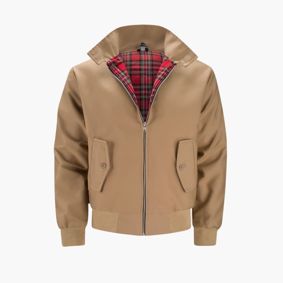 Klassische Herren Winterjacke mit geripptem Saum und Kragen