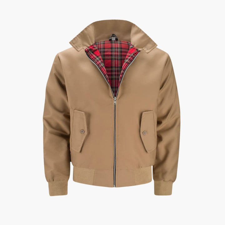 Klassische Herren Winterjacke mit geripptem Saum und Kragen