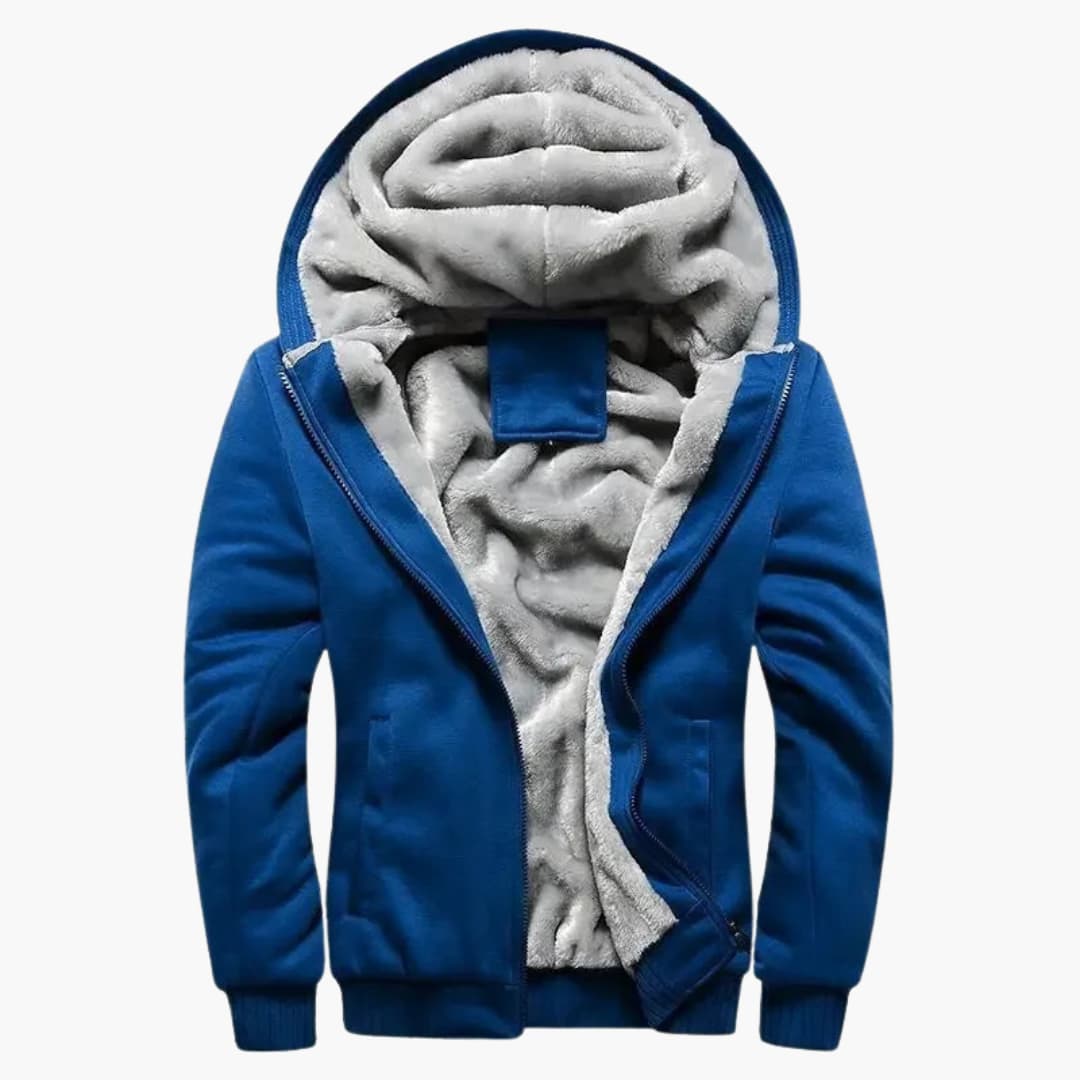 Herren Kapuzenjacke mit durchgehendem Reißverschluss und Fleece-Innenfutter