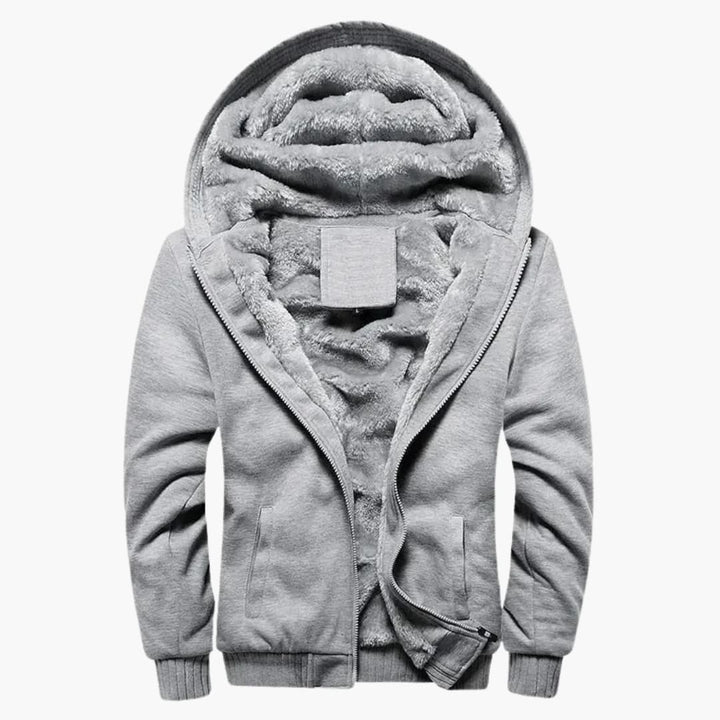Herren Kapuzenjacke mit durchgehendem Reißverschluss und Fleece-Innenfutter