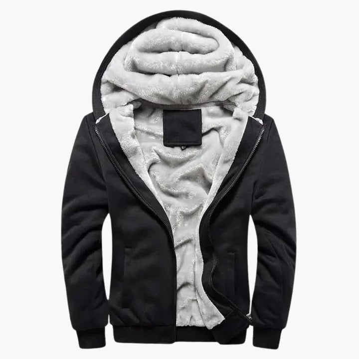 Herren Kapuzenjacke mit durchgehendem Reißverschluss und Fleece-Innenfutter
