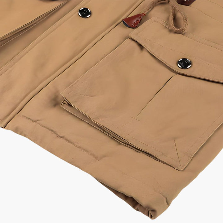 Herren Militärjacke mit Kapuze und mehreren Taschen