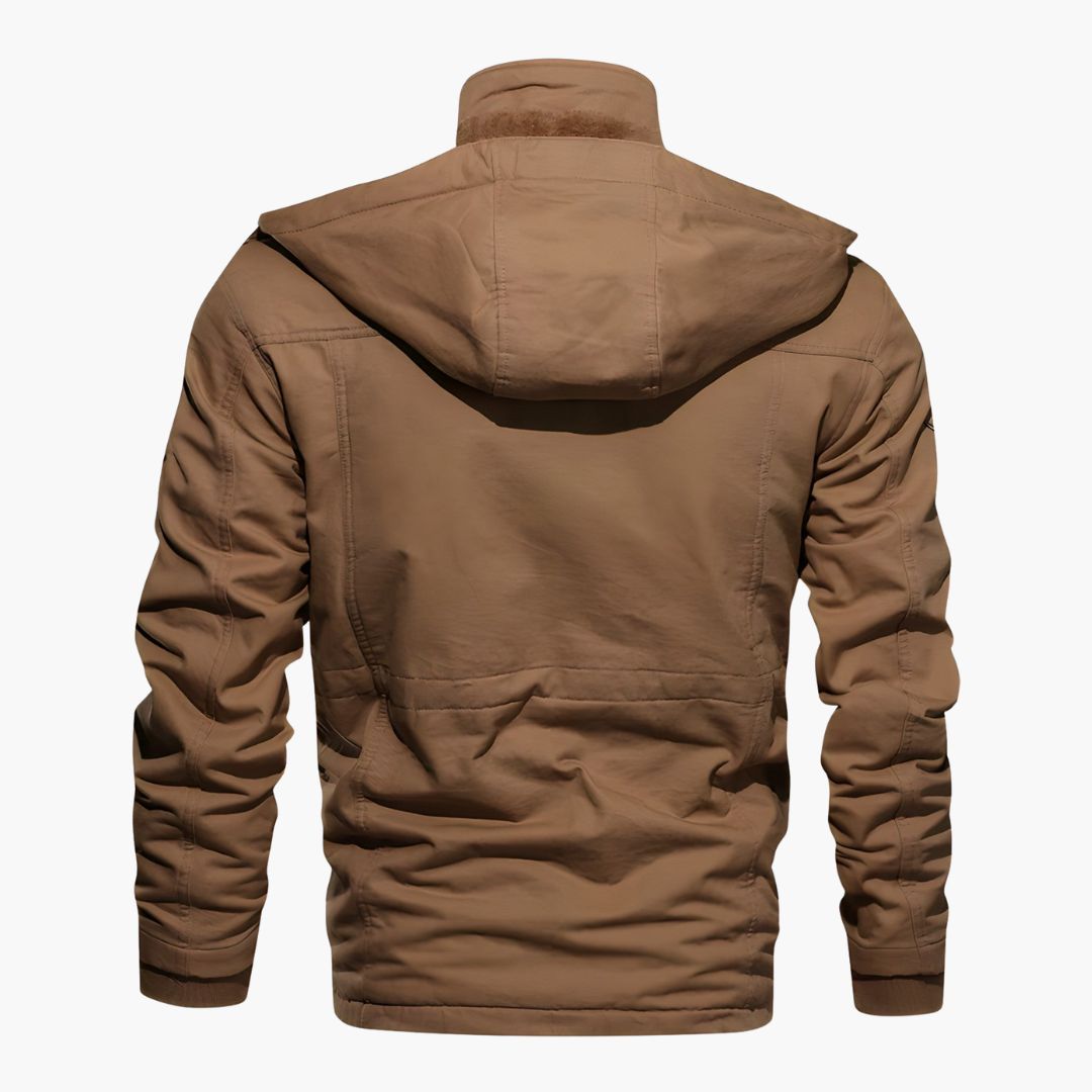 Herren Militärjacke mit Kapuze und mehreren Taschen