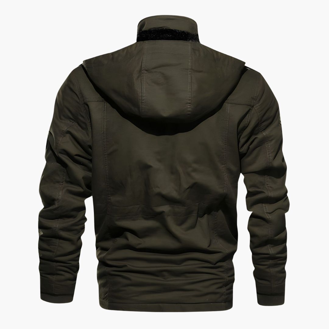 Herren Militärjacke mit Kapuze und mehreren Taschen