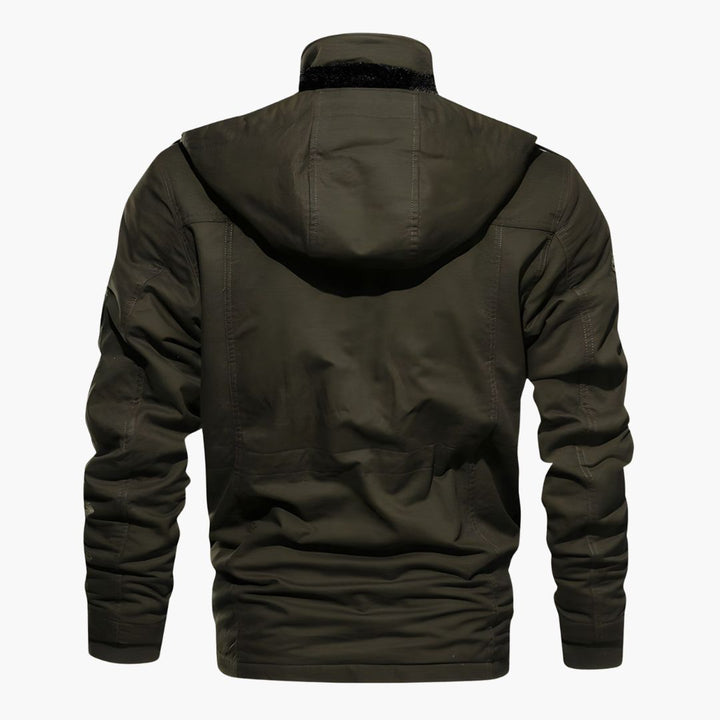 Herren Militärjacke mit Kapuze und mehreren Taschen