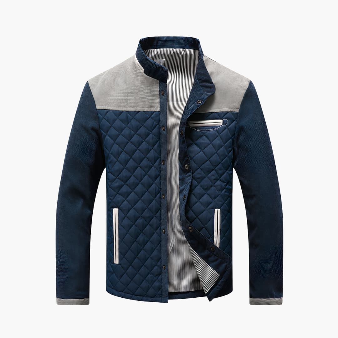 Herren Outdoor Jacke mit Diamantsteppung und Druckknopfverschluss