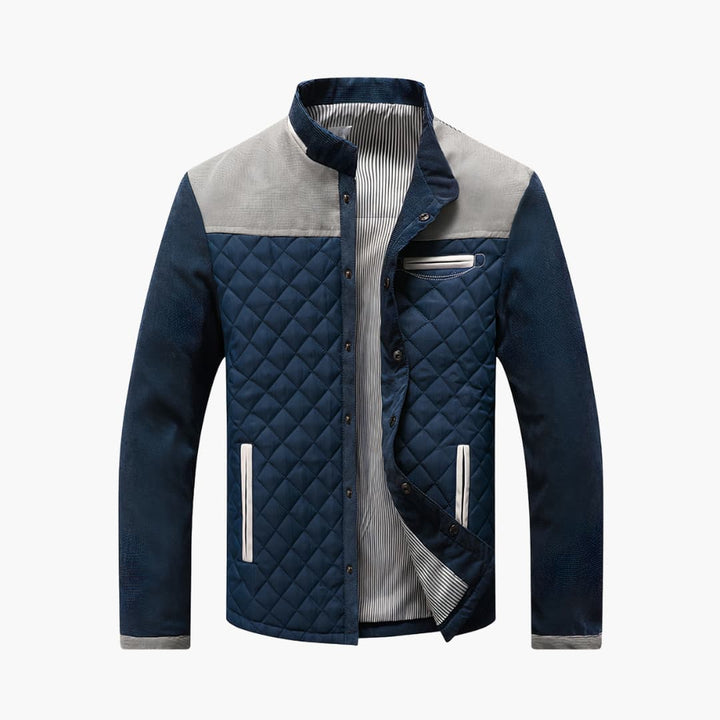 Herren Outdoor Jacke mit Diamantsteppung und Druckknopfverschluss