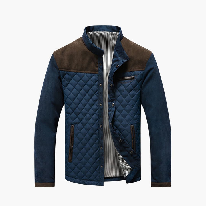 Herren Outdoor Jacke mit Diamantsteppung und Druckknopfverschluss