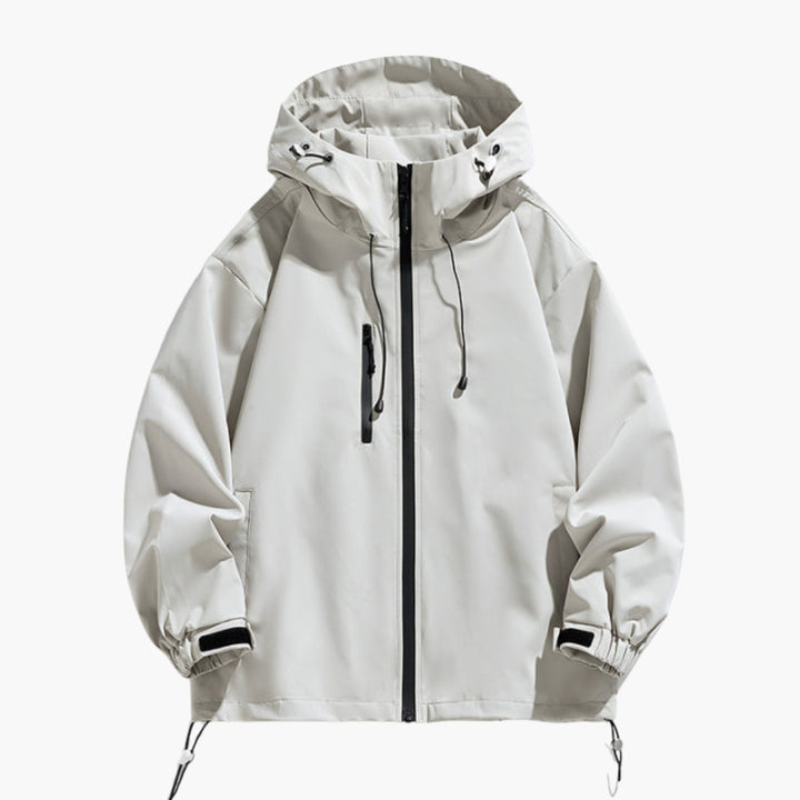Herren Ski-Jacke mit Kapuze verstellbare Passform und Reißverschluss