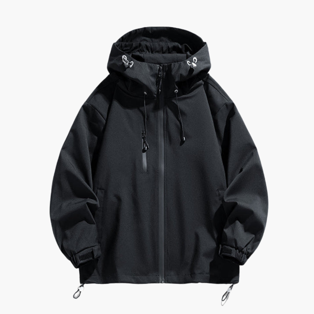 Herren Ski-Jacke mit Kapuze verstellbare Passform und Reißverschluss