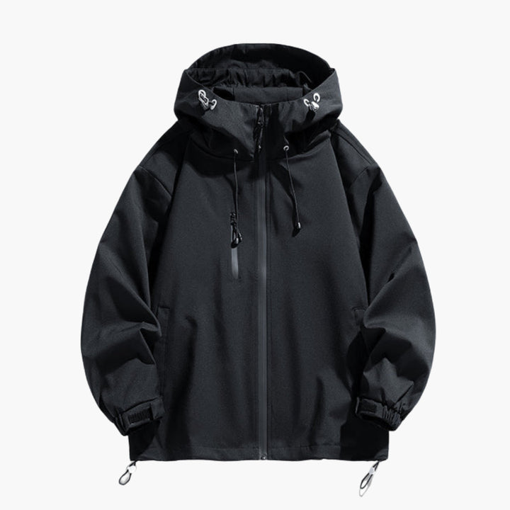 Herren Ski-Jacke mit Kapuze verstellbare Passform und Reißverschluss