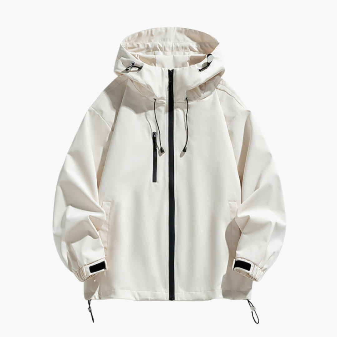 Herren Ski-Jacke mit Kapuze verstellbare Passform und Reißverschluss
