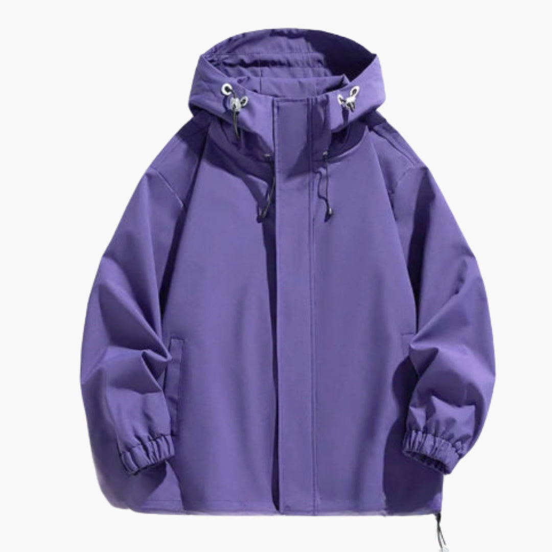 Herren Ski-Jacke mit Kapuze verstellbare Passform und Reißverschluss