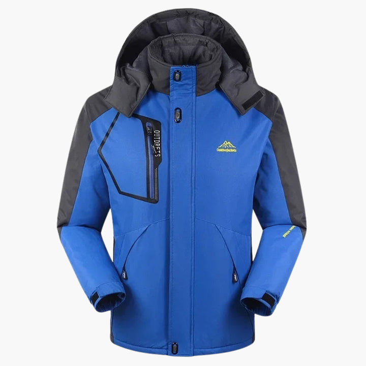 Herren Skijacke mit Kapuze und Reißverschlusstaschen