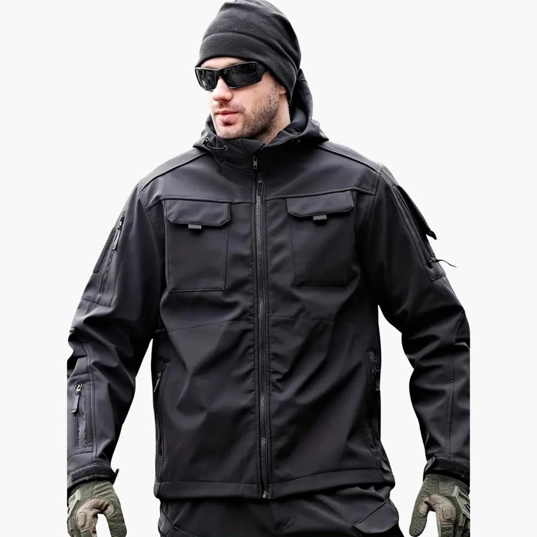 Herren Softshelljacke mit Kapuze